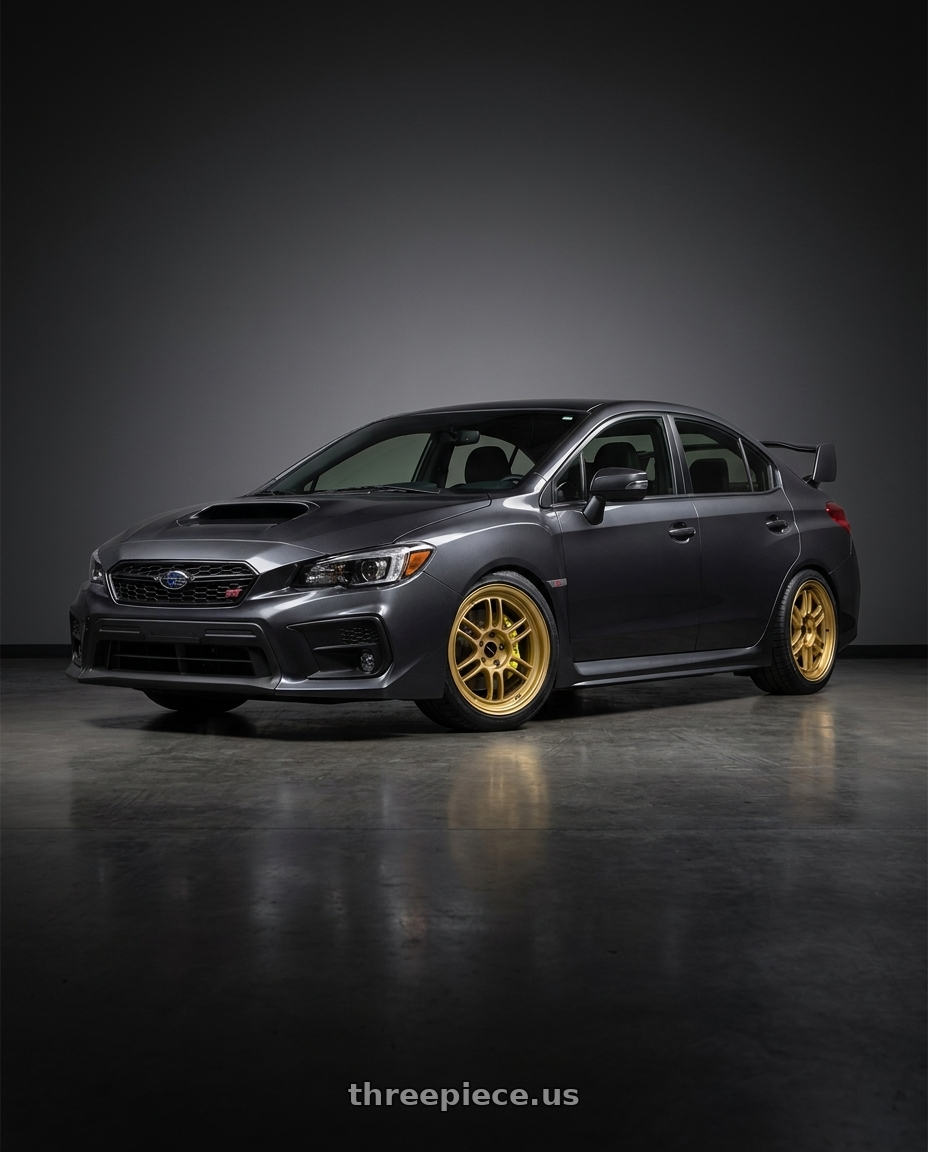 2021 Subaru WRX with Enkei RPF1 5x114.3 17x9+45 Gold wheels