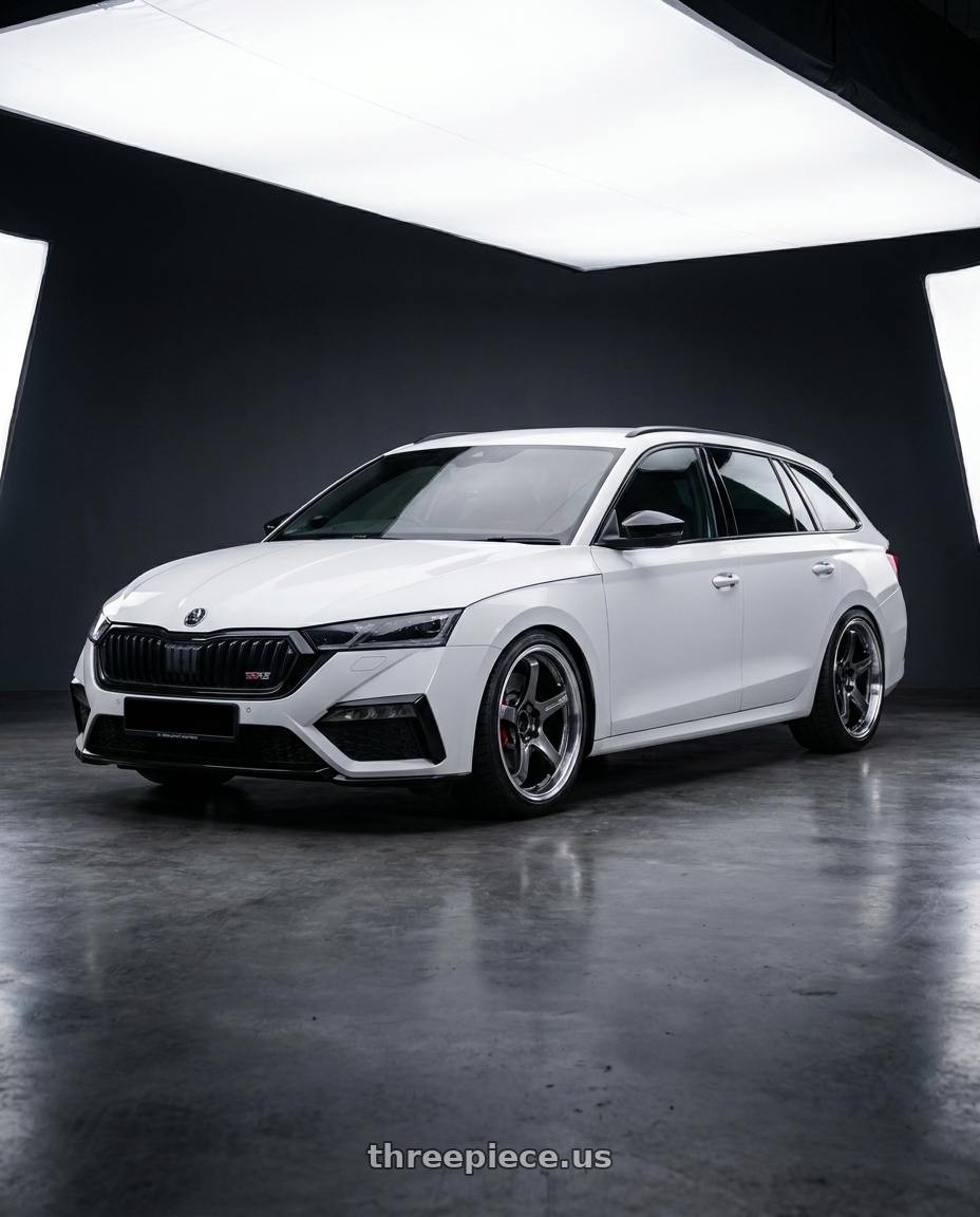 2023 skoda Octavia combi rs with Advan Racing GT BEYOND 5x112 19x8.5 +45 MACHINING & HYPER PLATINUM BLACK wheels