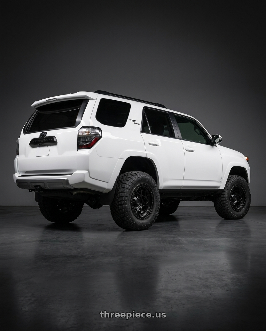2022 Toyota 4Runner with Fuel 1PC D120 UNIT BEADLOCK 6X139.7 17X9 -15 BLACKOUT wheels rear three quarter view meaty tires
