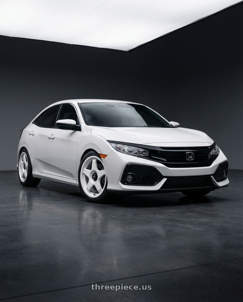 2024 Honda Civic with fifteen52 CHICANE 5x114.3 / 5x100 18x8.5 +35 RALLY WHITE (GLOSS WHITE) wheels
