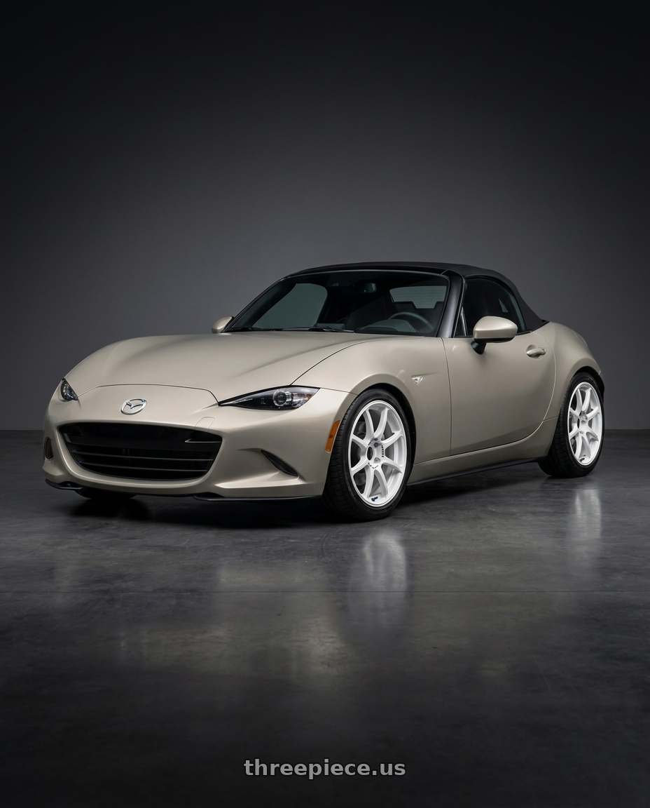 2021 Mazda MX-5 Miata ND with Advan RCIII 5x114.3 17x7+45 White wheels
