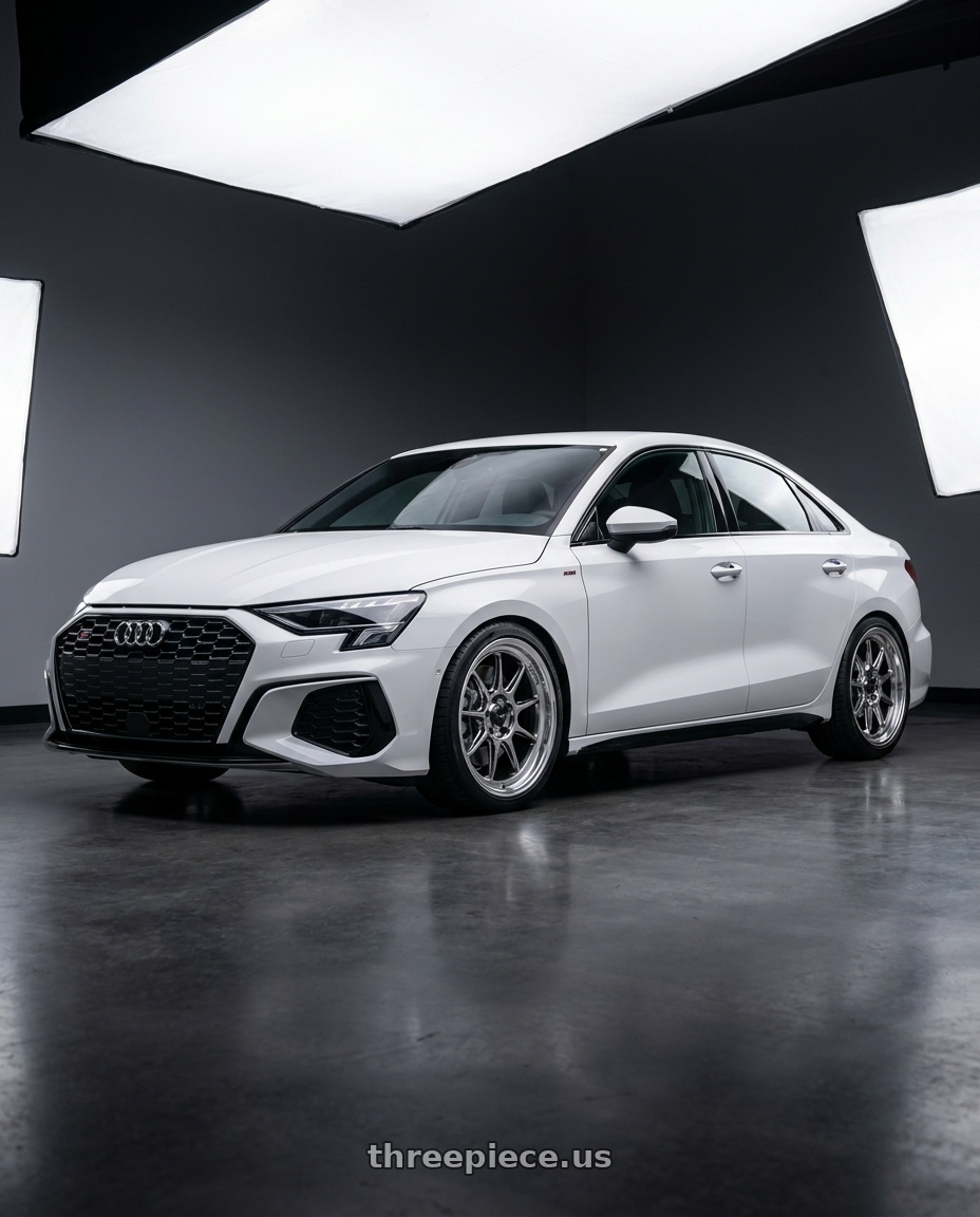 2024 Audi S3 8Y with Konig Countergram 5x112 19x8.5+43 Hyper Chrome / Machined Lip wheels