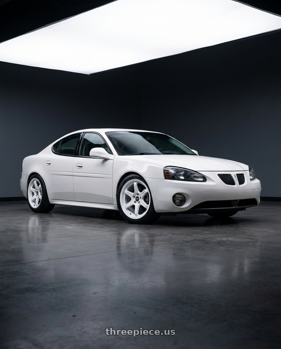 2004 Pontiac Grand Prix White with ESR Wheels APEX SERIES AP6 5x100 18x8.5 +30 Gloss White wheels