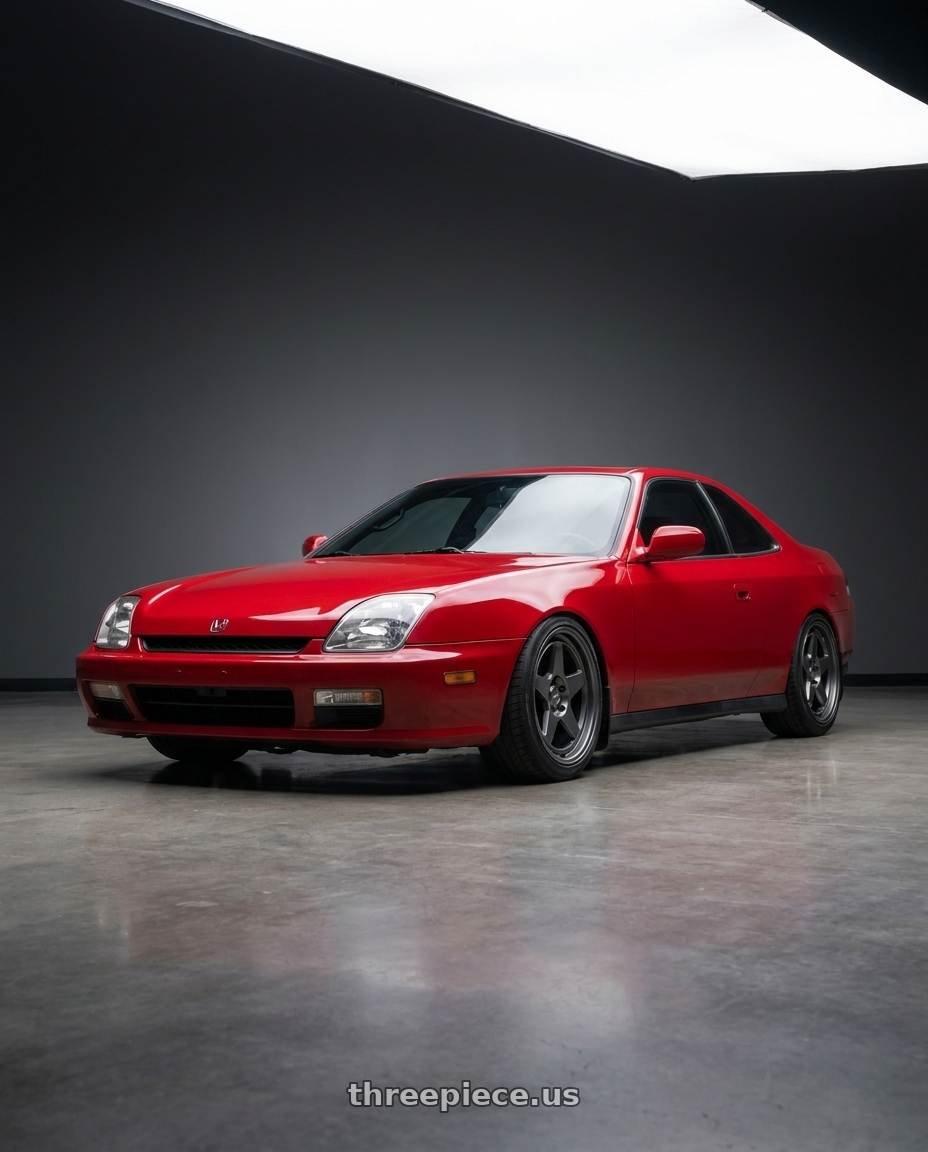 1999 Honda prelude with Kansei K12G KNP 5x114.3 17x9 22 Gunmetal wheels
