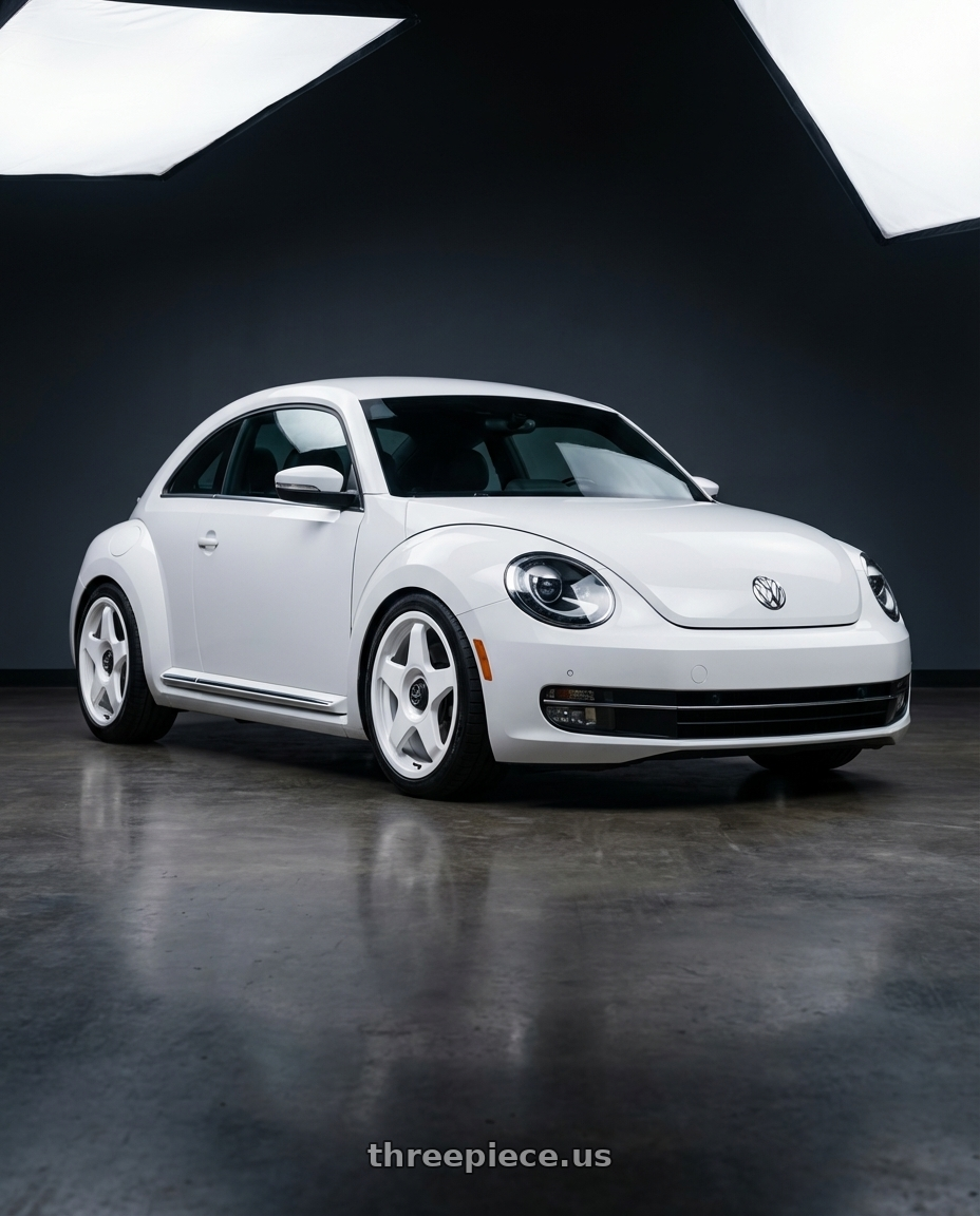 2016 Volkswagen Beetle Turbo with fifteen52 CHICANE 5x112 / 5x120 18x8.5 +35 RALLY WHITE (GLOSS WHITE) wheels