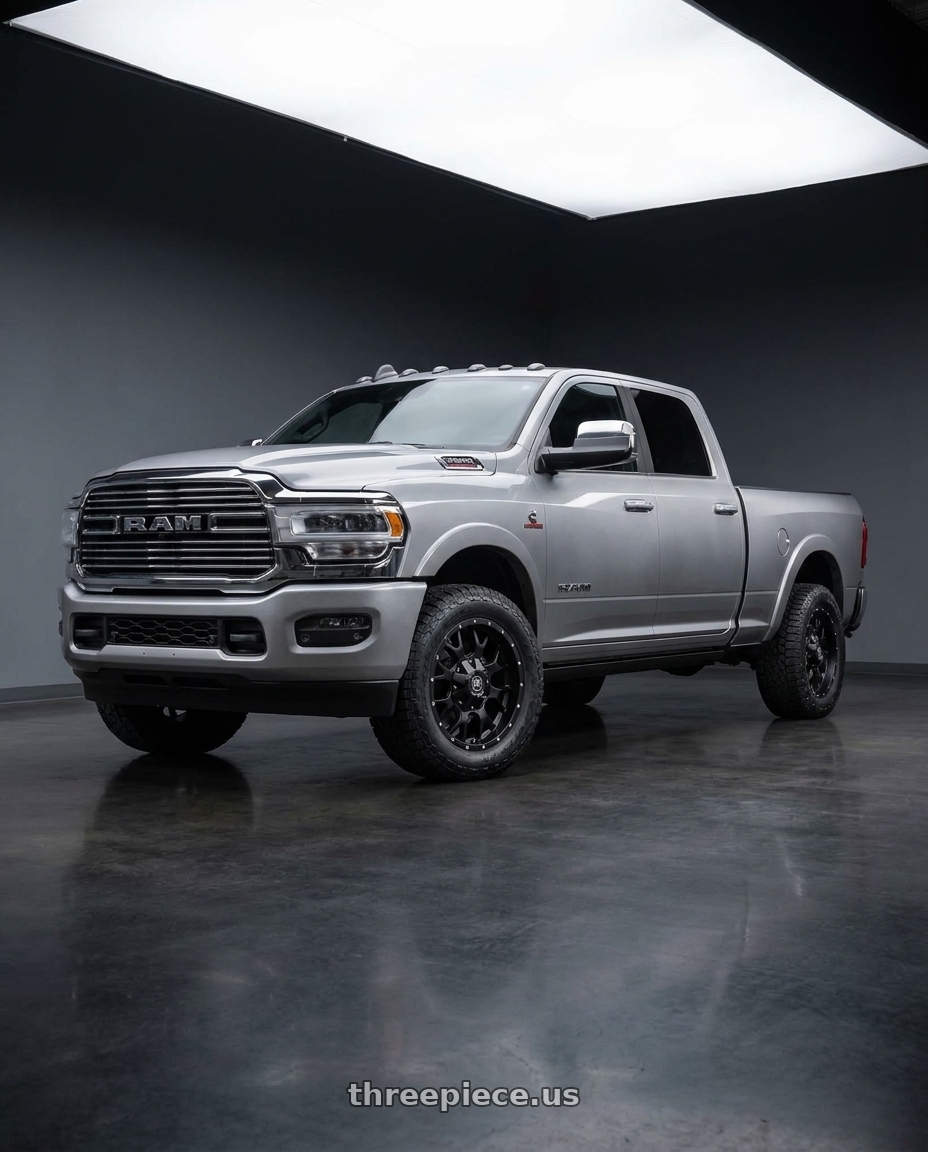 2026 Ram 2500 with MAYHEM WARRIOR 8015 MATTE BLACK 17x9 -165 .1 -12mm 130.8mm wheels