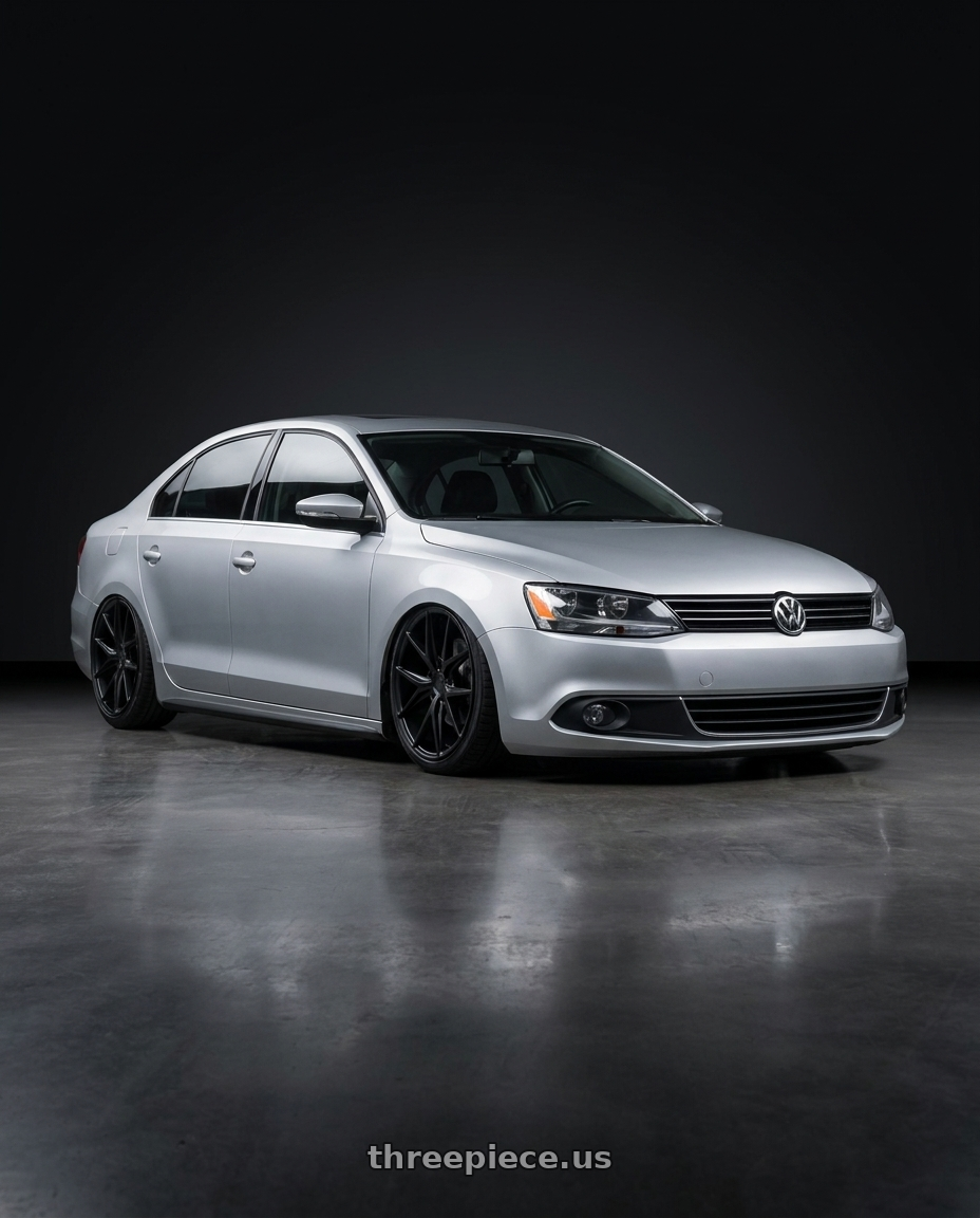 2016 Volkswagen Jetta GLI MK6 with Niche 1PC M117 MISANO 5X112 18X9.5 +48 MATTE BLACK wheels