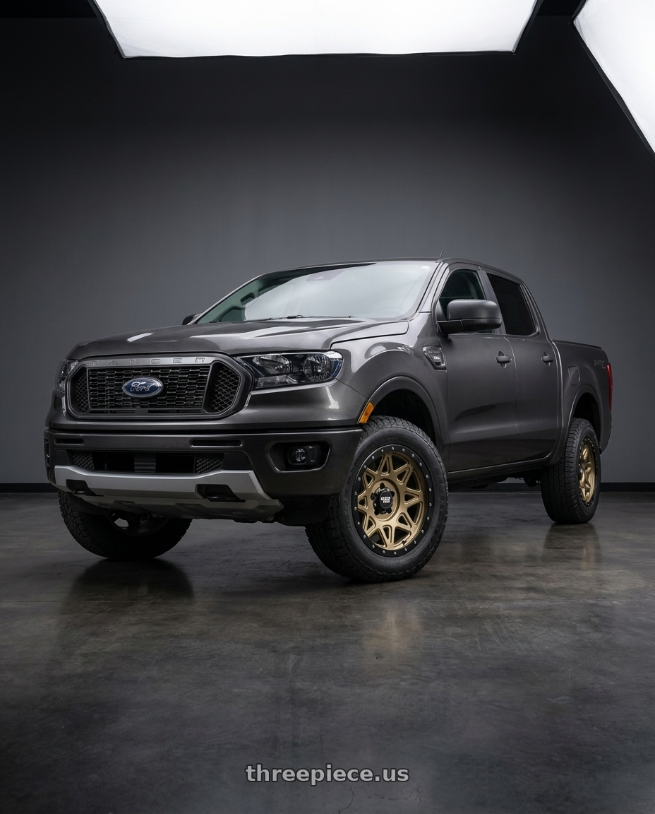2021 Ford Ranger XL with Dirty Life Theory 9305 6x139.7 17x9-12 Matte Gold W/Matte Black Lip wheels