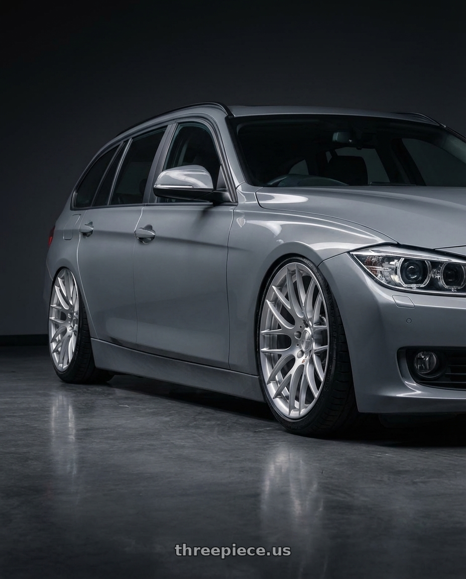 2016 BMW 3 Series F30 with Avant Garde Wheels M359 5X120 19x11 +25 Hyper Silver wheels