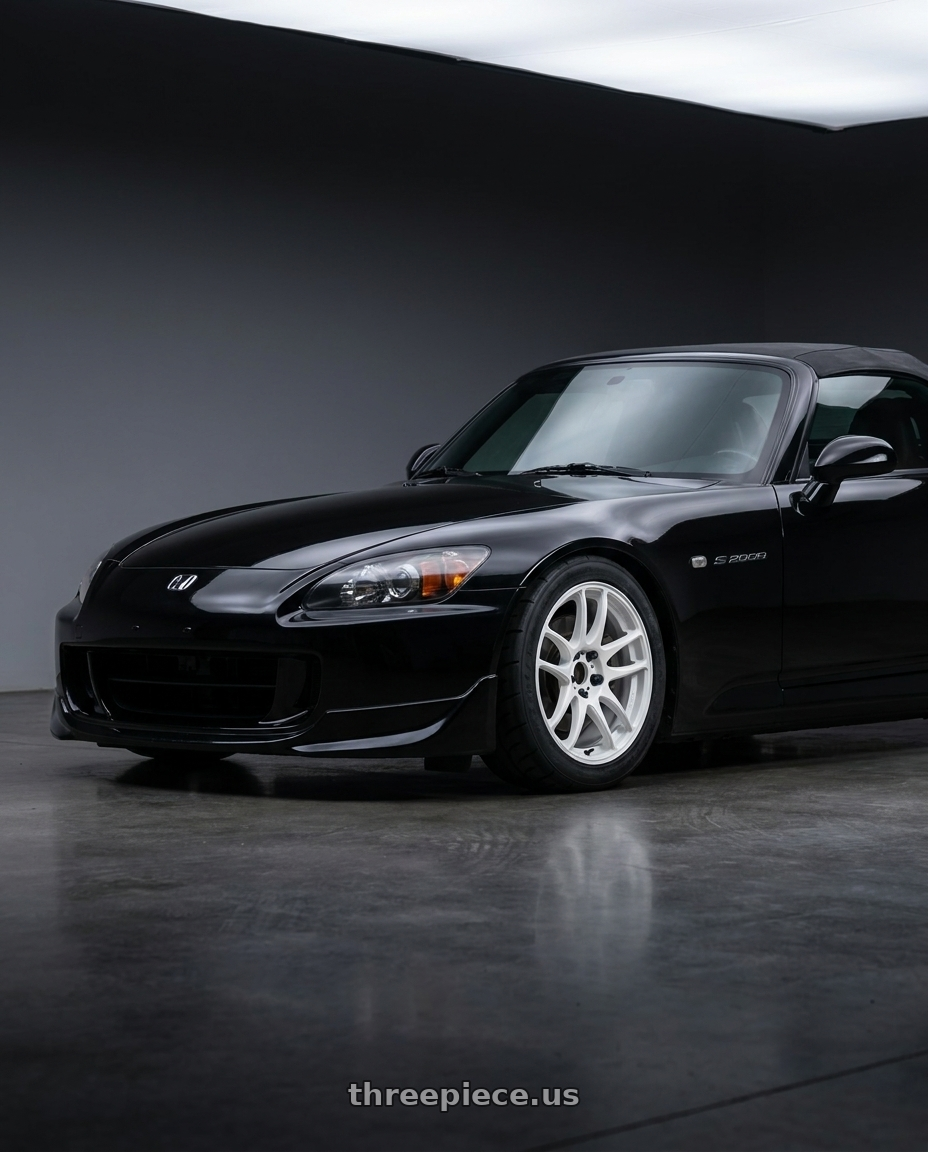 2005 honda s2000 with Work Emotion Cr Kiwami 5x114.3 17x9 +38 White wheels