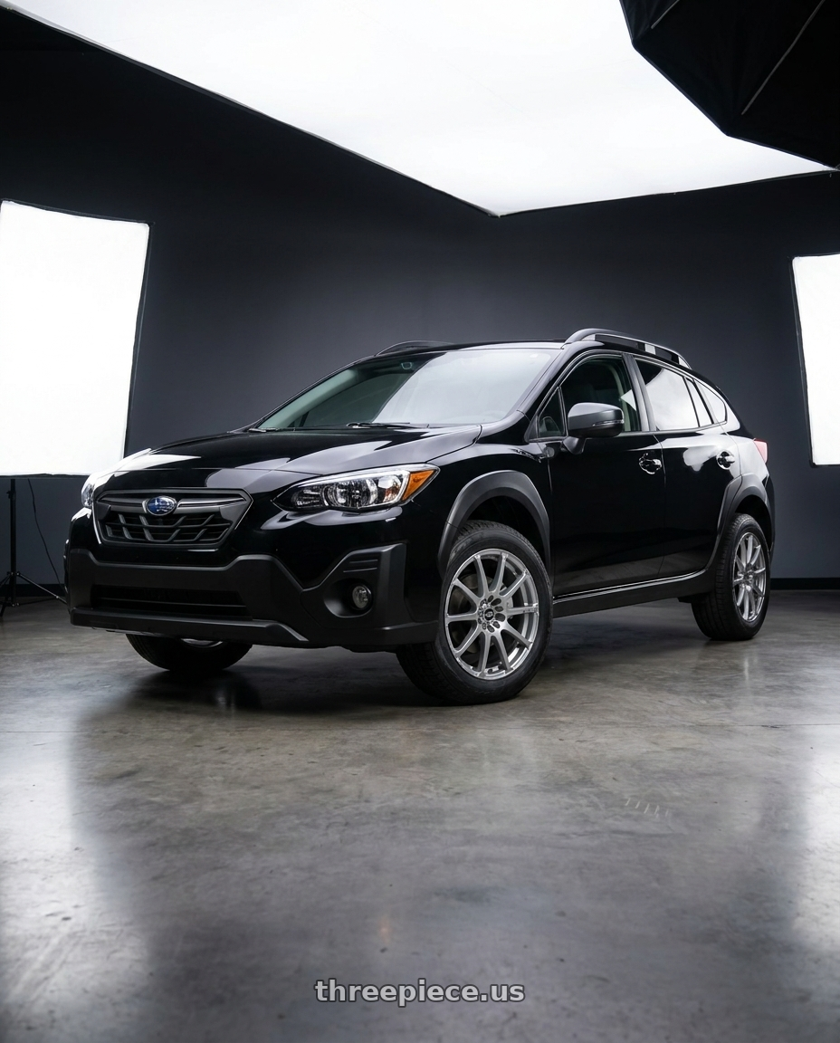 2022 Subaru Crosstrek Sport with Enkei EDR9 5x100/114.3 17x8+45 Silver wheels