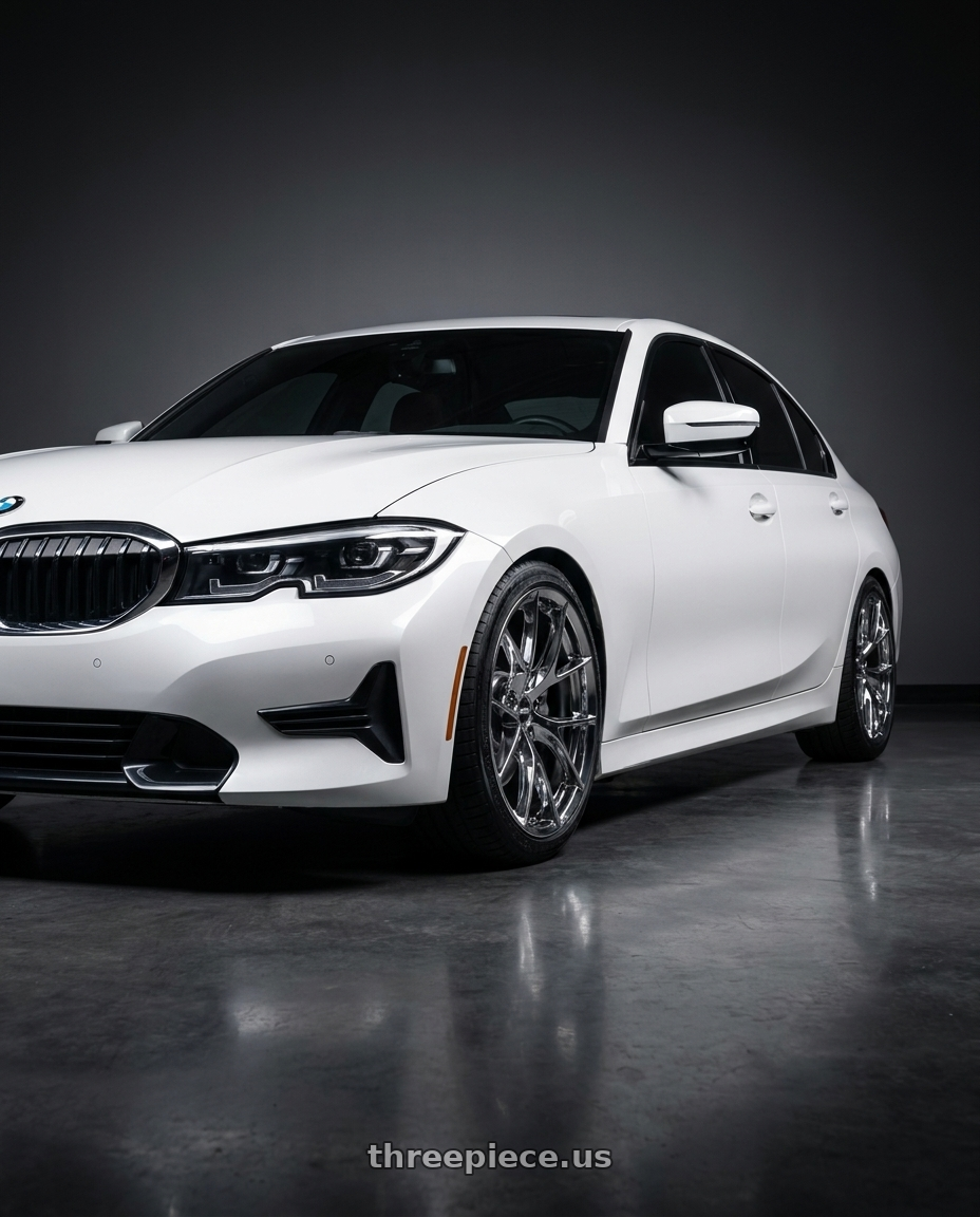 2021 bmw 330i xdrive with ESR Wheels RF2 5x112 18x8.5 +30 Vacuum Chrome wheels