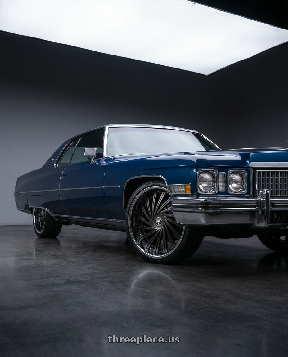1973 Cadillac brougham  with DUB 2PC S241 DAZED 5X120.65/5X127 28X9 +5 MATTE BLACK DOUBLE DARK TINT wheels