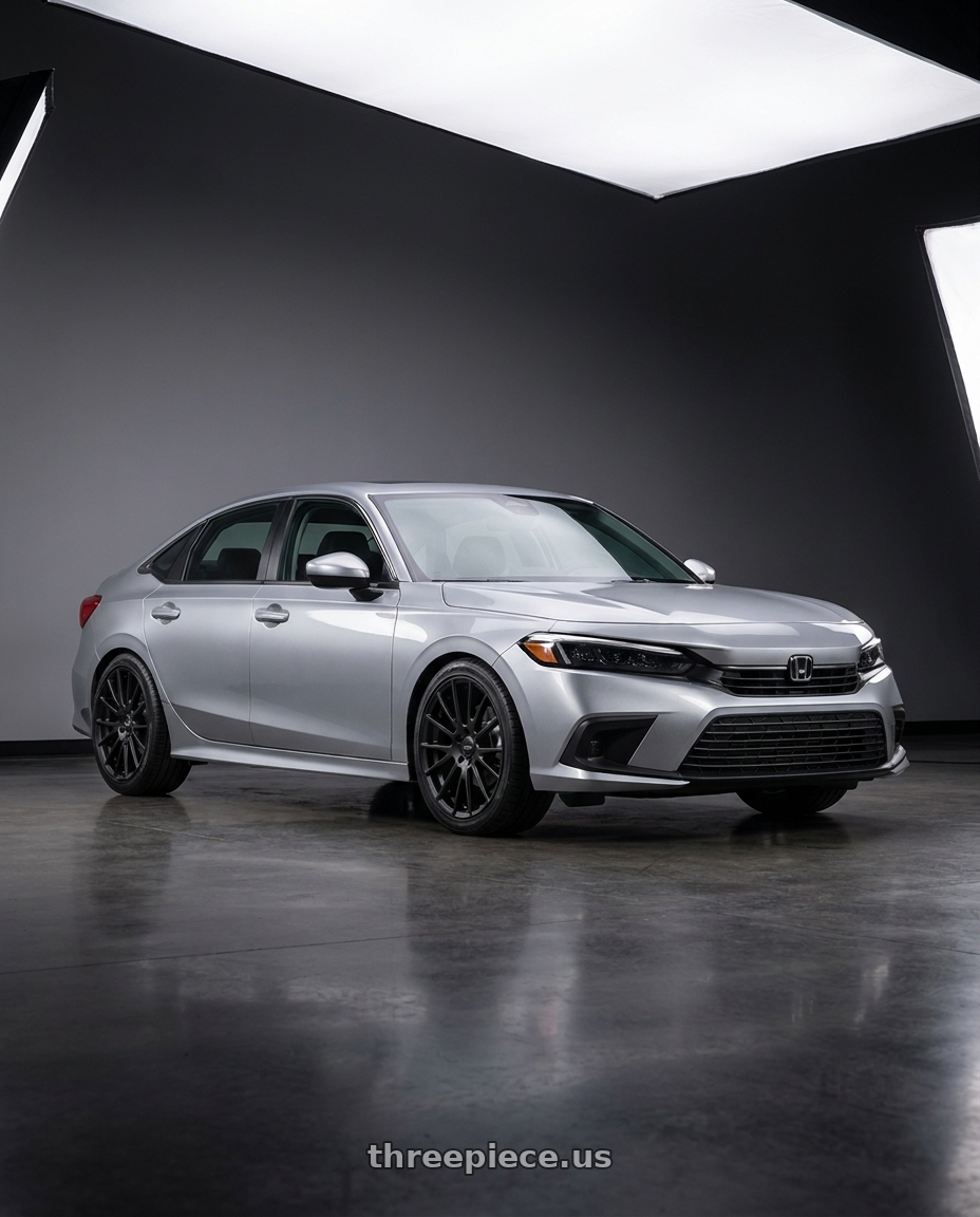2022 Honda Civic EX with American Racing AR904 5X114.3 18X8 +45 SATIN BLACK wheels