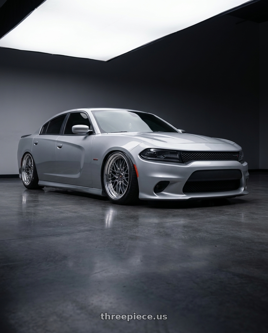 2016 dodge charger rt with Work Vs-Xv 5x115 20x10.5+21 A Disk Brilliant Silver Black wheels
