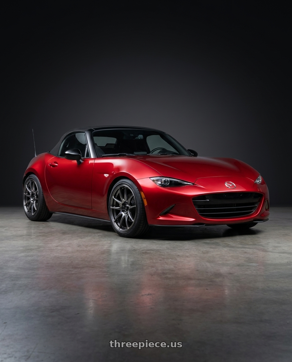 2024 mazda mx5 with Vors TR4 4x100/4x114.3 17x8  +35 Hyper Black wheels