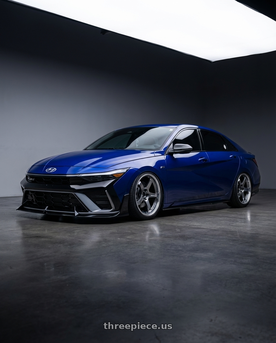 2025 Elantra N Line  with Advan Racing GT PV 5x120 19x8.5 +47 MACHINING & HYPER PLATINUM BLACK wheels