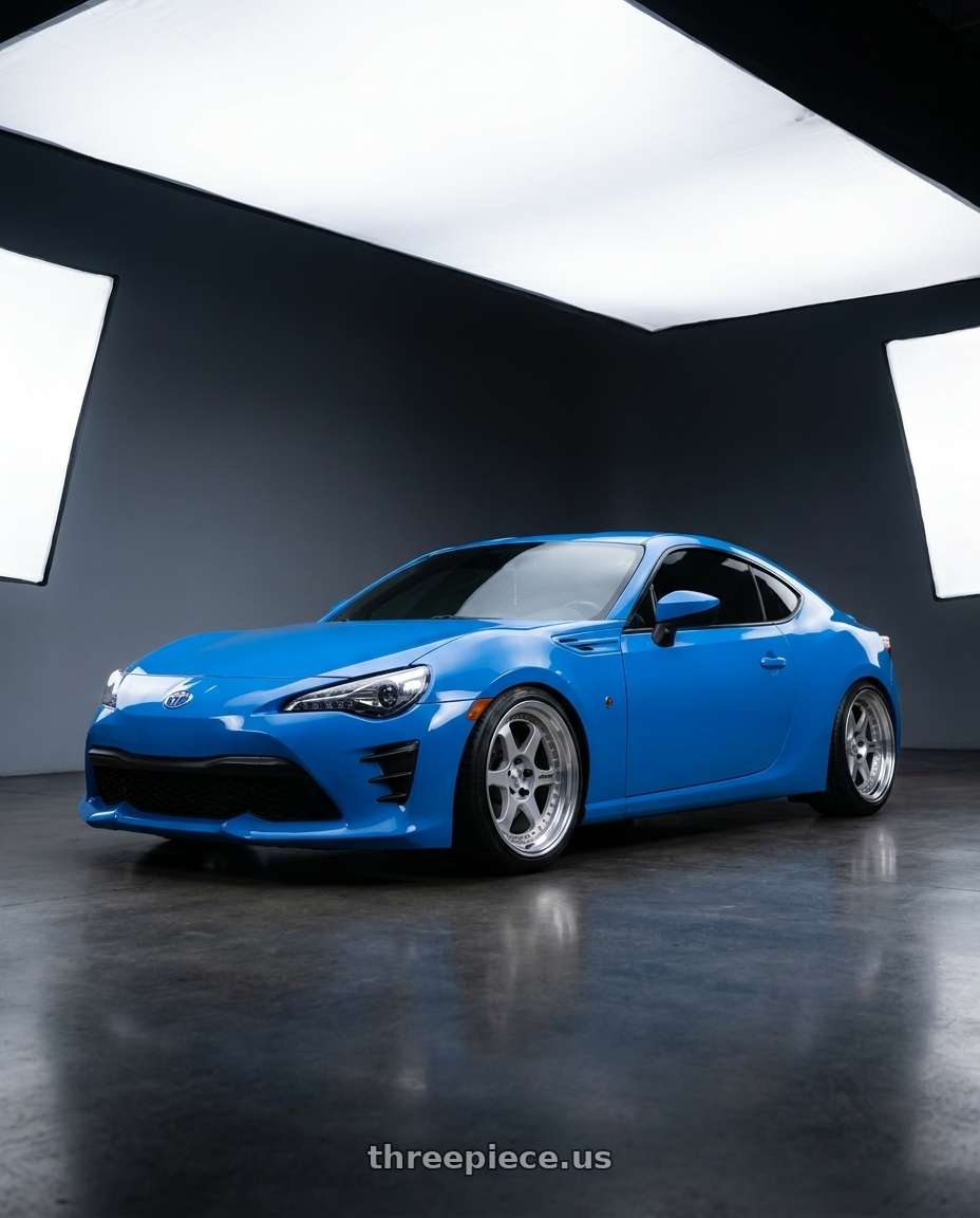 2019 Toyota 86 with Work Meister L1 3P 5x114.3 18x8.5-20 L Disk Matte Silver wheels