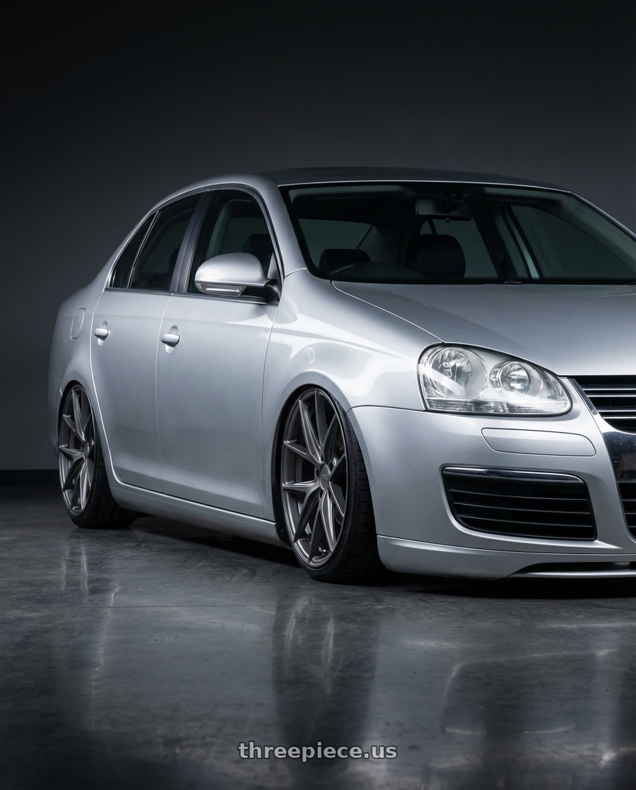 2009 Volkswagen Jetta GLI MK5 with Niche 1PC M116 MISANO 5X112 18X8 +30 MATTE GUN METAL wheels