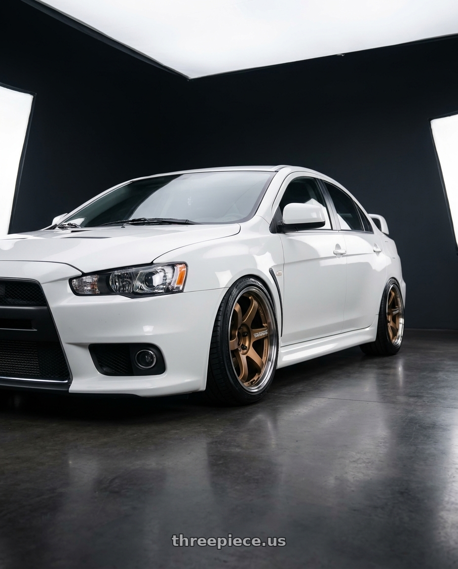 2011 mitsubishi lancer evo x with Volk Racing 21C SPEC-SR 5x114.3 18x11 -10 SHINING BRONZE METAL / RIM DC wheels