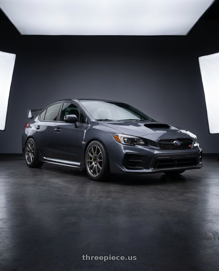 2021 WRX STI with Enkei PF09 5x114.3 18x9.5+40 Dark Silver wheels