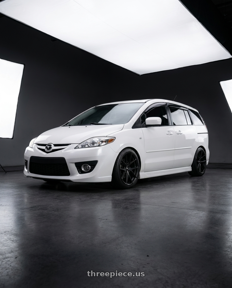 2010 Mazda 5 with Bravado 08B Tribute 5x114.3 19x9.5 +35 Matte Black wheels