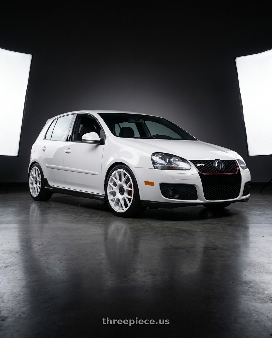 2008 Mk5 Golf Gti with fifteen52 APEX 5x112 / 5x120 18x8.5 +35 RALLY WHITE (GLOSS WHITE) wheels