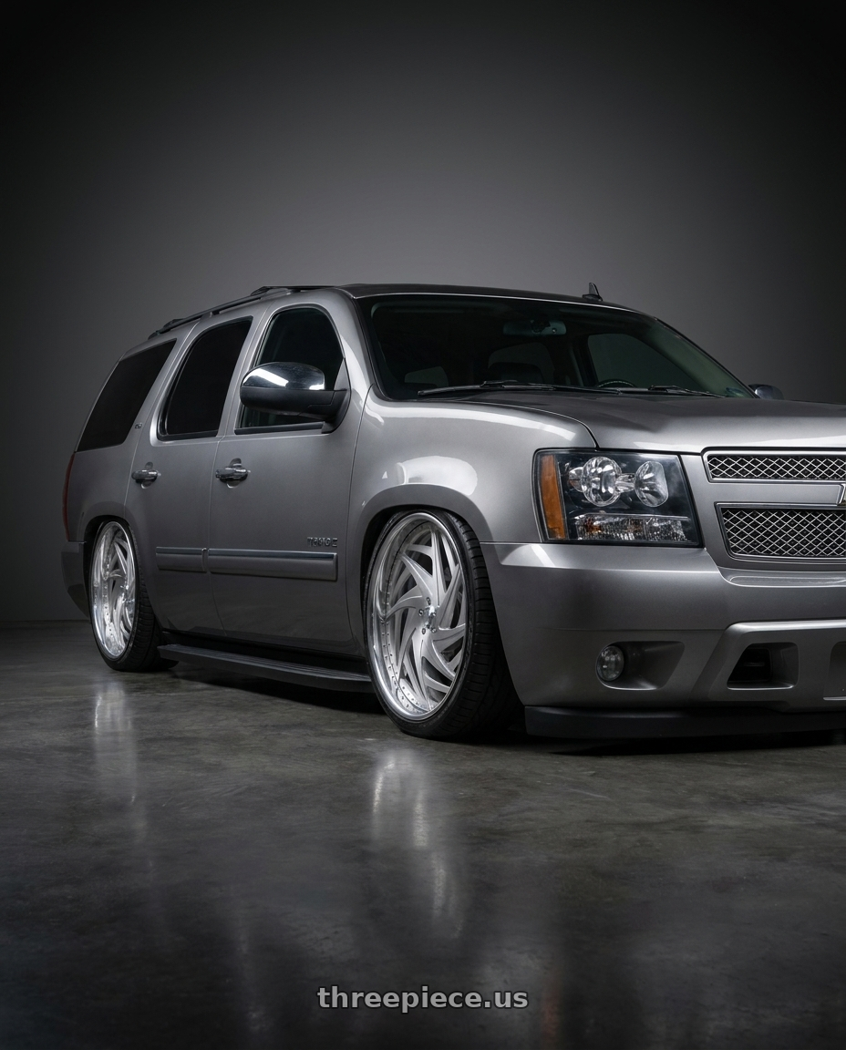 2009 Chevy Tahoe LTZ with Asanti Forged 863 5x127 26x10 +3 BRUSHED wheels