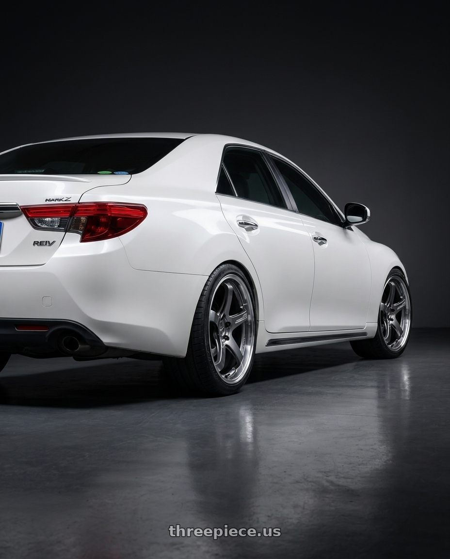 2014 marfdsav r3r  with Advan Racing GT BEYOND 5x114.3 18x8.5 +45 MACHINING & HYPER PLATINUM BLACK wheels rear three quarter view square tires