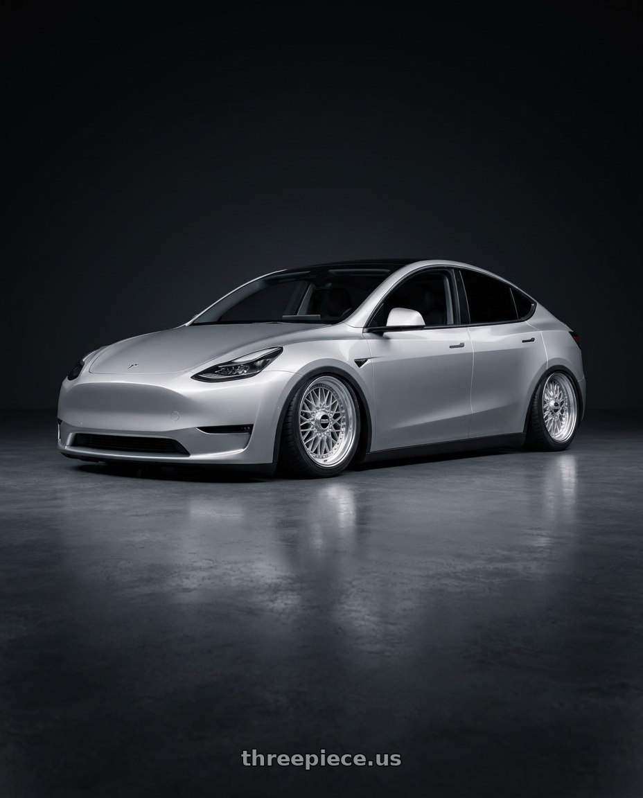 2026 Tesla Y oreium with BBS Super-RS 5x112 19x9.0+42 Silver wheels