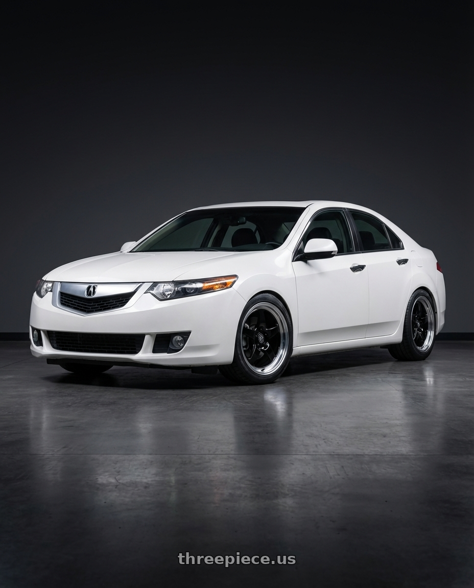 2013 Acura TSX with Forgestar D5 Drag 5x114.3 18x10 +22 Gloss Black Machined wheels