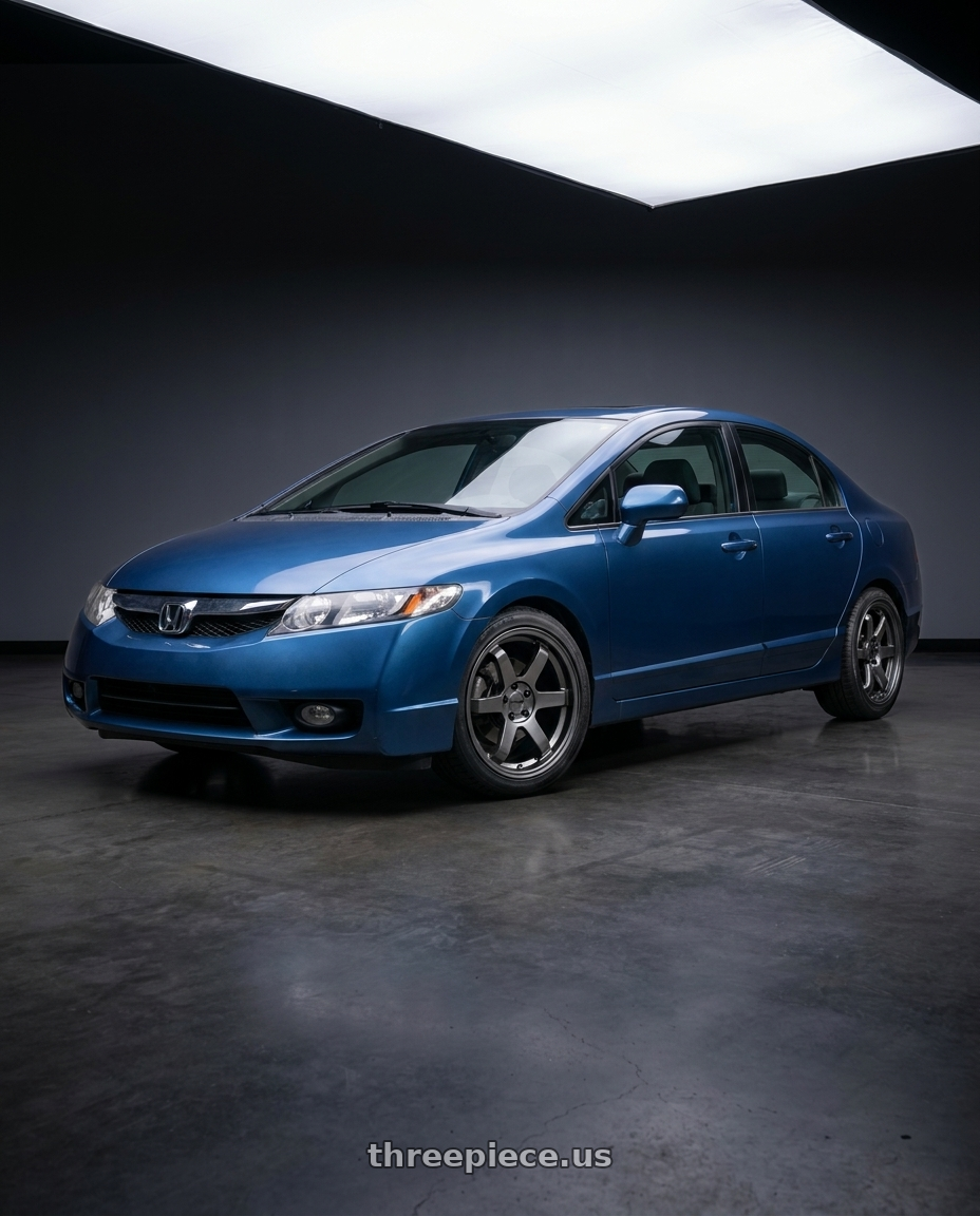 2010 Honda civic EXL with KATANA RACING KR08 5x114.3 18x8 +40 Glossy GunMetal wheels