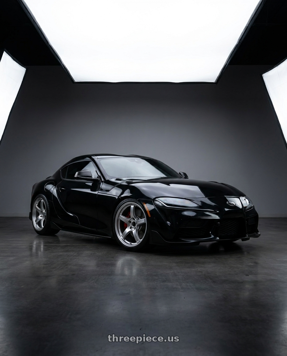 2026 toyota supra with Gram Lights 57CR 5x112 19x9.5 +25 GRACE SILVER wheels