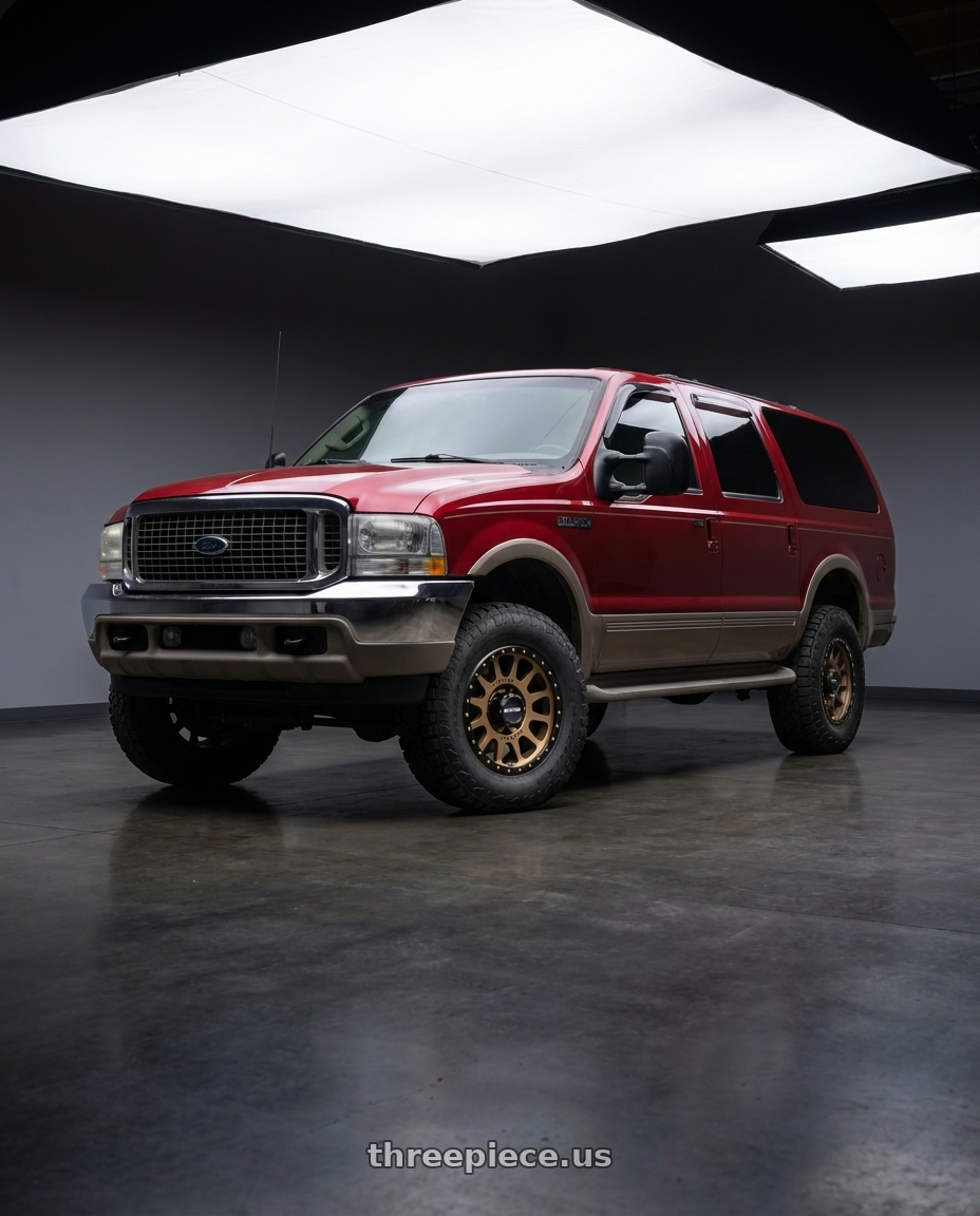 2002 ford excursion burgundy with Method MR305 NV 20x10 -18mm Offset 8x170 130.81mm CB Bronze Wheel - MR30521087918N wheels
