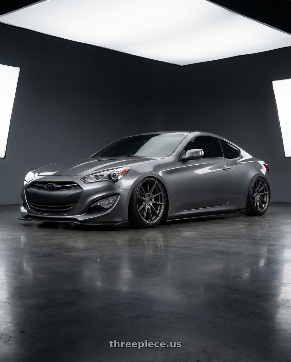 2014 Hyundai Genesis Coupe with Niche 1PC M116 MISANO 5X114.3 19X9.5 +35 MATTE GUN METAL wheels