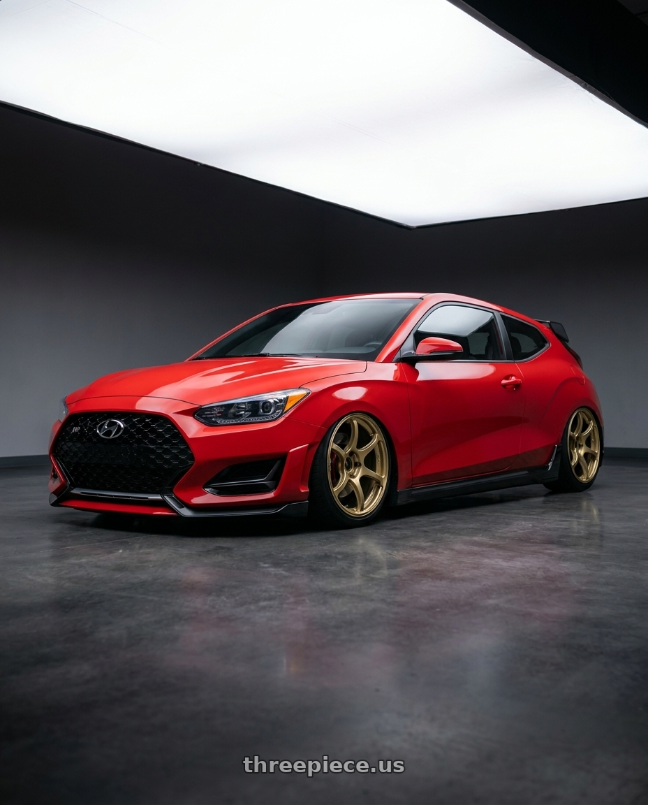 2022 Hyundai Veloster N with Advan RGIII 5x114.3 19x8.5+38 Gold wheels