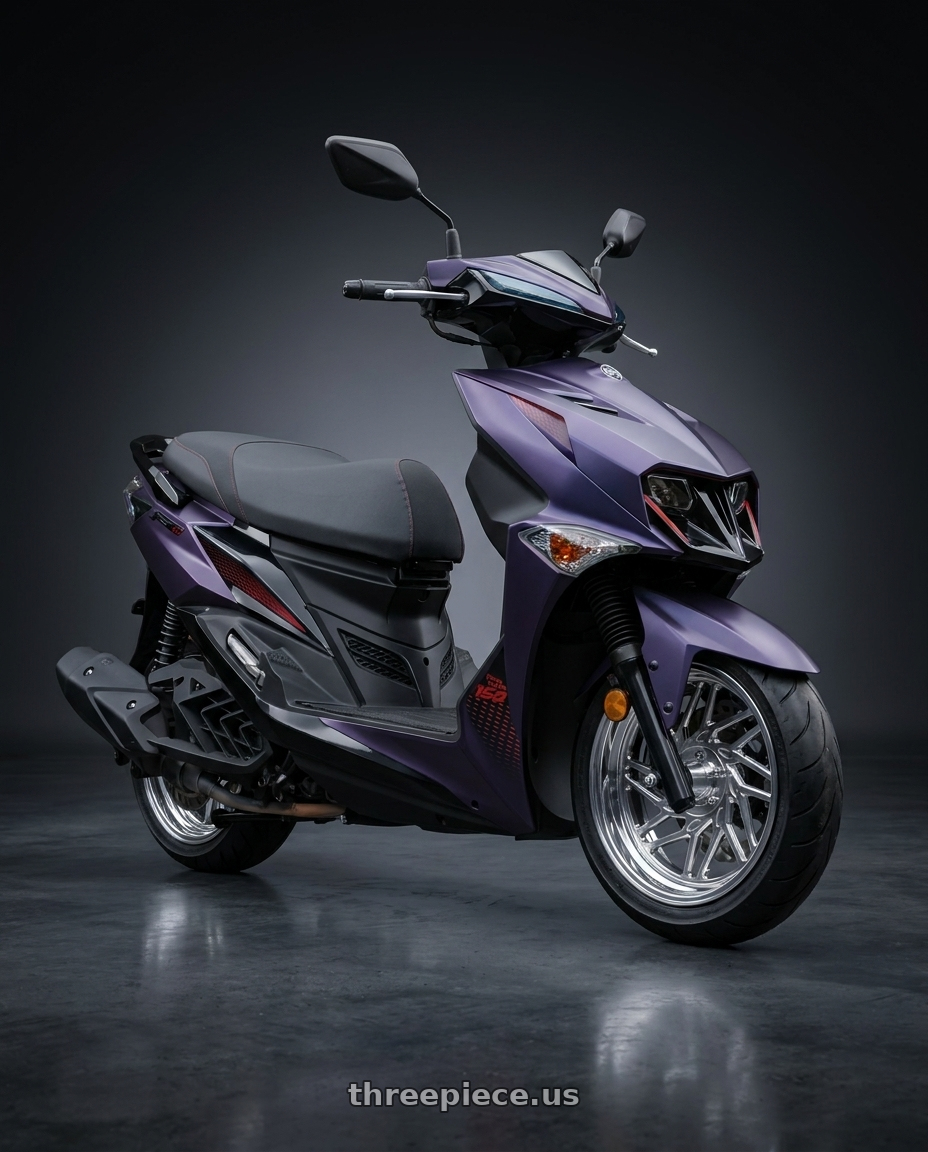 2024 SYM JET SL+ 158 with Carolina Forged Asheville 5x135 28x16 -101 High Polish wheels