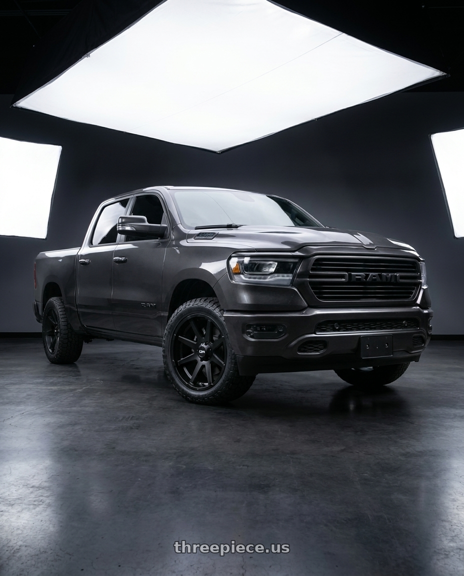 2021 Ram 1500 Laramie with Ion Type 143 6x139.7 20x9+0 Matte Black wheels