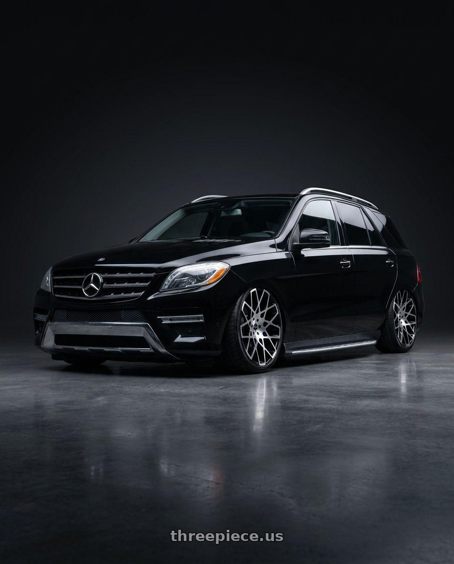2014 Mercedes ML550 with Strada Buca 5x115 24x10 +15 Gloss Black Machined wheels