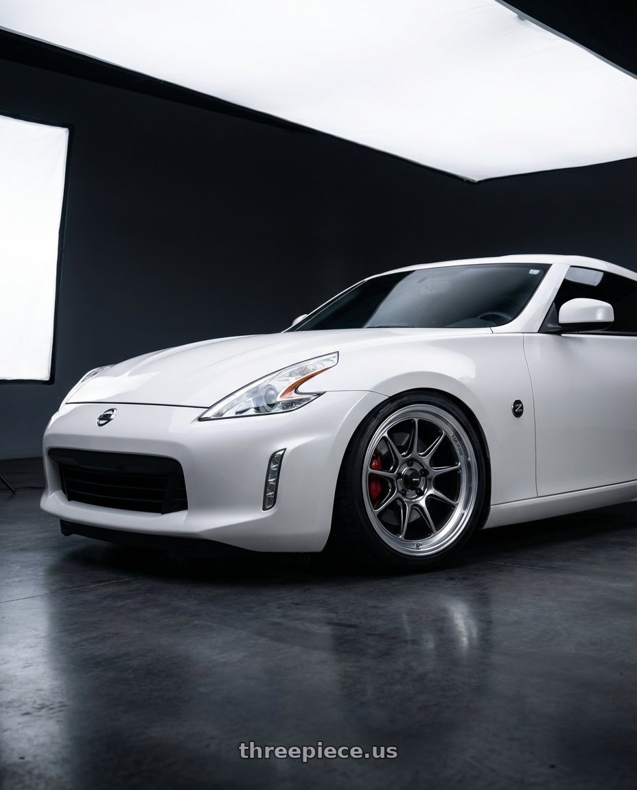 2019 Nissan 370Z with Konig Countergram 5x114.3 19x11+18 Hyper Chrome / Machined Lip wheels
