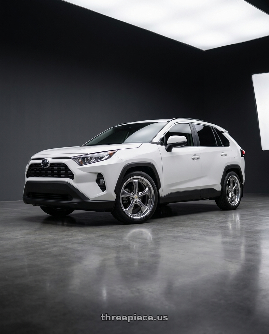 2018 Toyota Rav4 with Work Wheels VS-KF 5X114.3 19x10+41 Brilliant Silver Black L Disk FULL REVERSE wheels