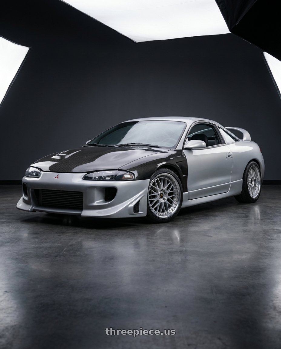1998 mitsubishi eclipse gsx with Work Vs-Xx 5x114.3 18x10.5+7 A Disk Light Grey Silver wheels