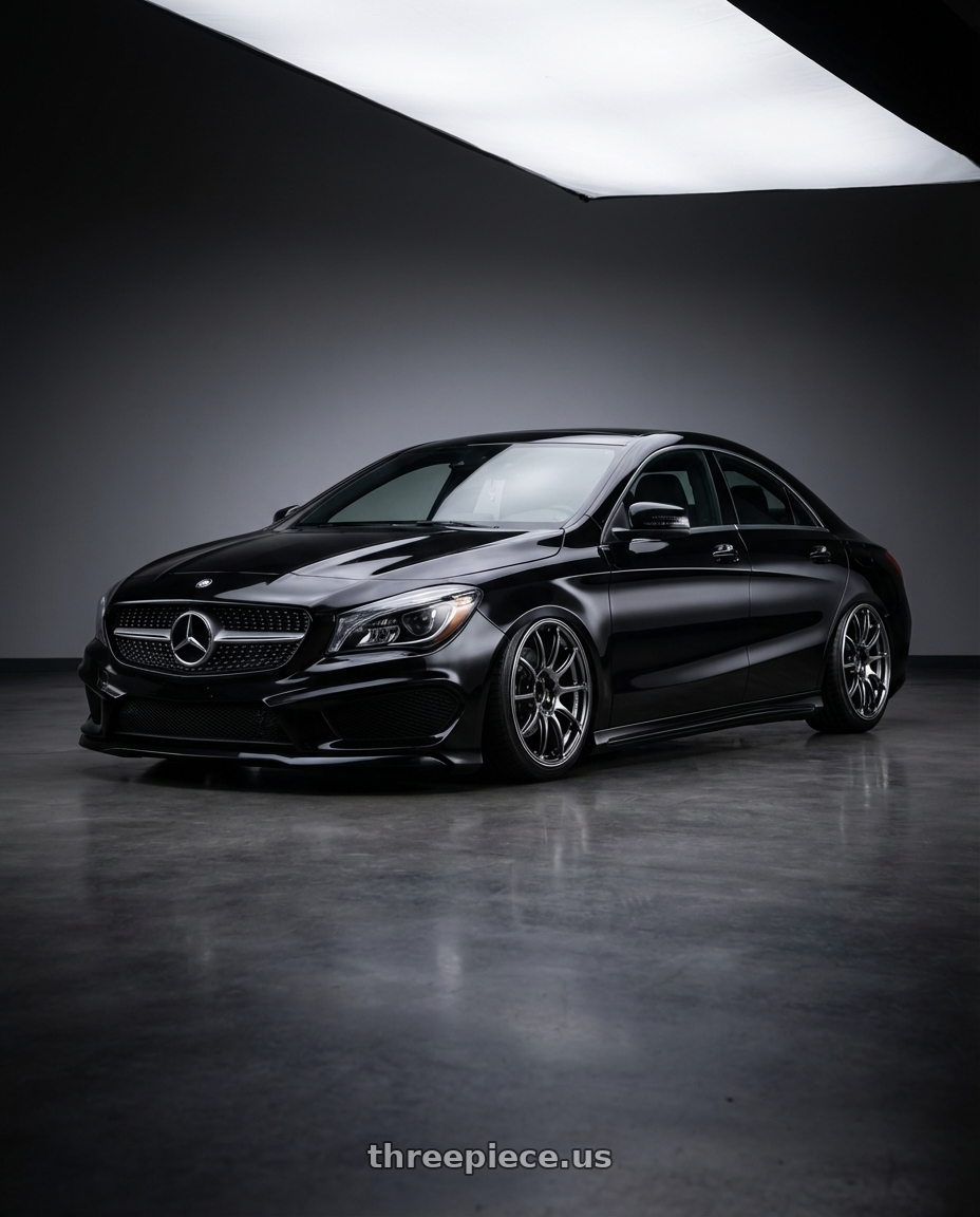 2018 Mercedes-Benz CLA C117 with Advan RZ II 5x112 19x8.5+45 Racing Hyper Black And Ring wheels