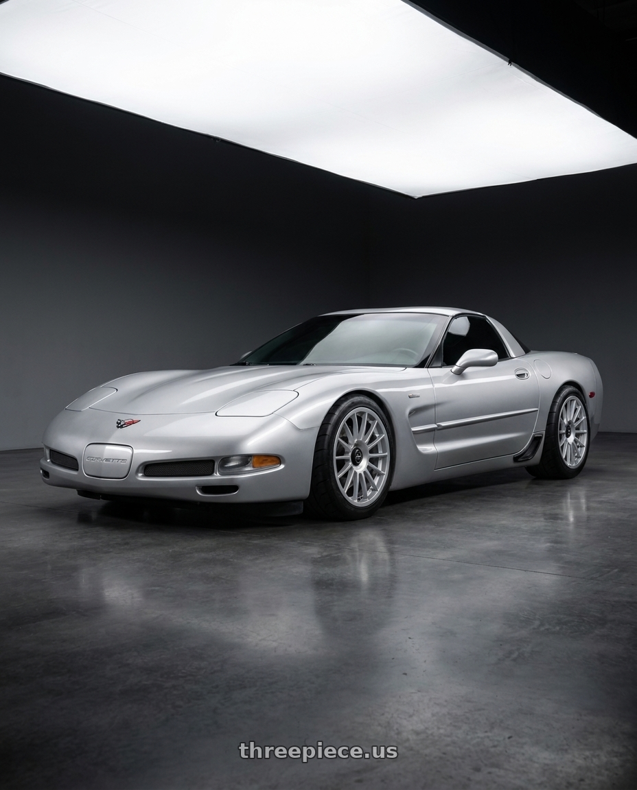 2002 Chevrolet Corvette with fifteen52 PODIUM 5x114.3 / 5x100 18x8.5 +35 SPEED SILVER (GLOSS SILVER) wheels