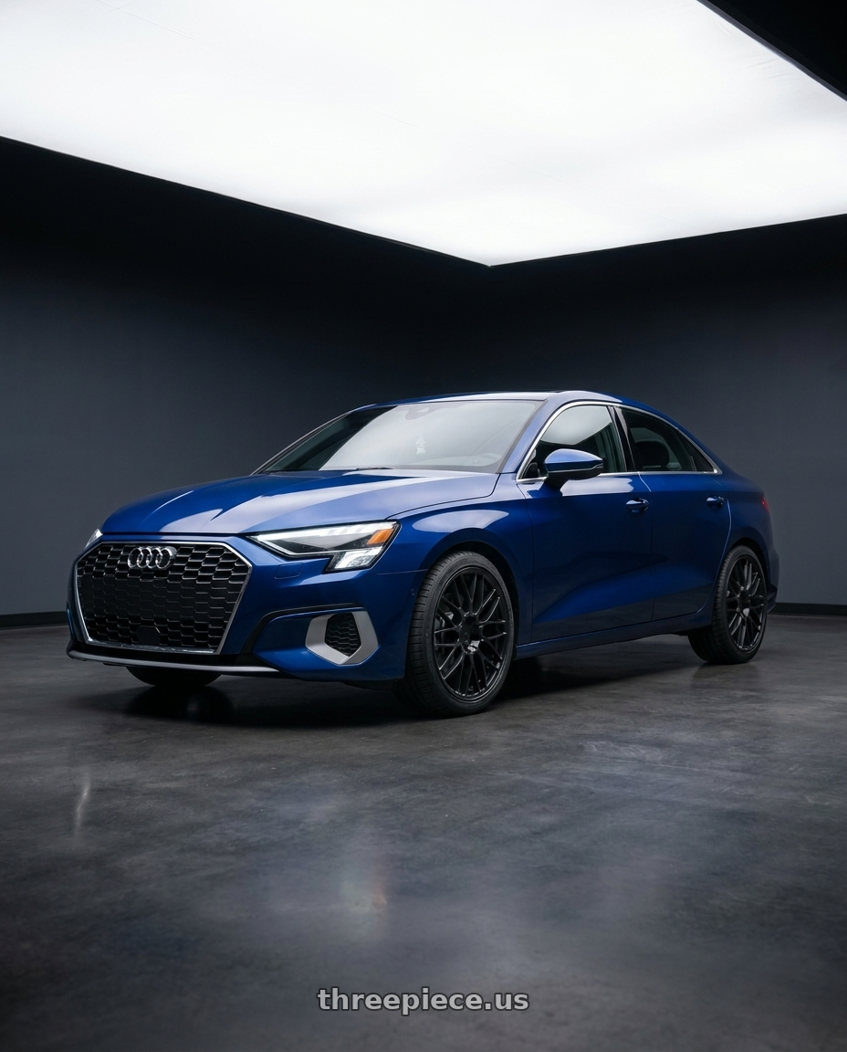2023 Audi A3 Quattro Premium with Motegi MR153 CM10 5X112 19X8.5 +45 SATIN BLACK wheels