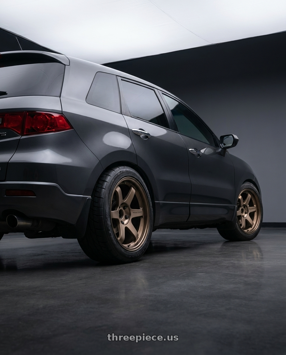 2008 Acura RDX with Volk Racing 21C 5x114.3 18X9+20  Bronze wheels rear three quarter view meaty tires