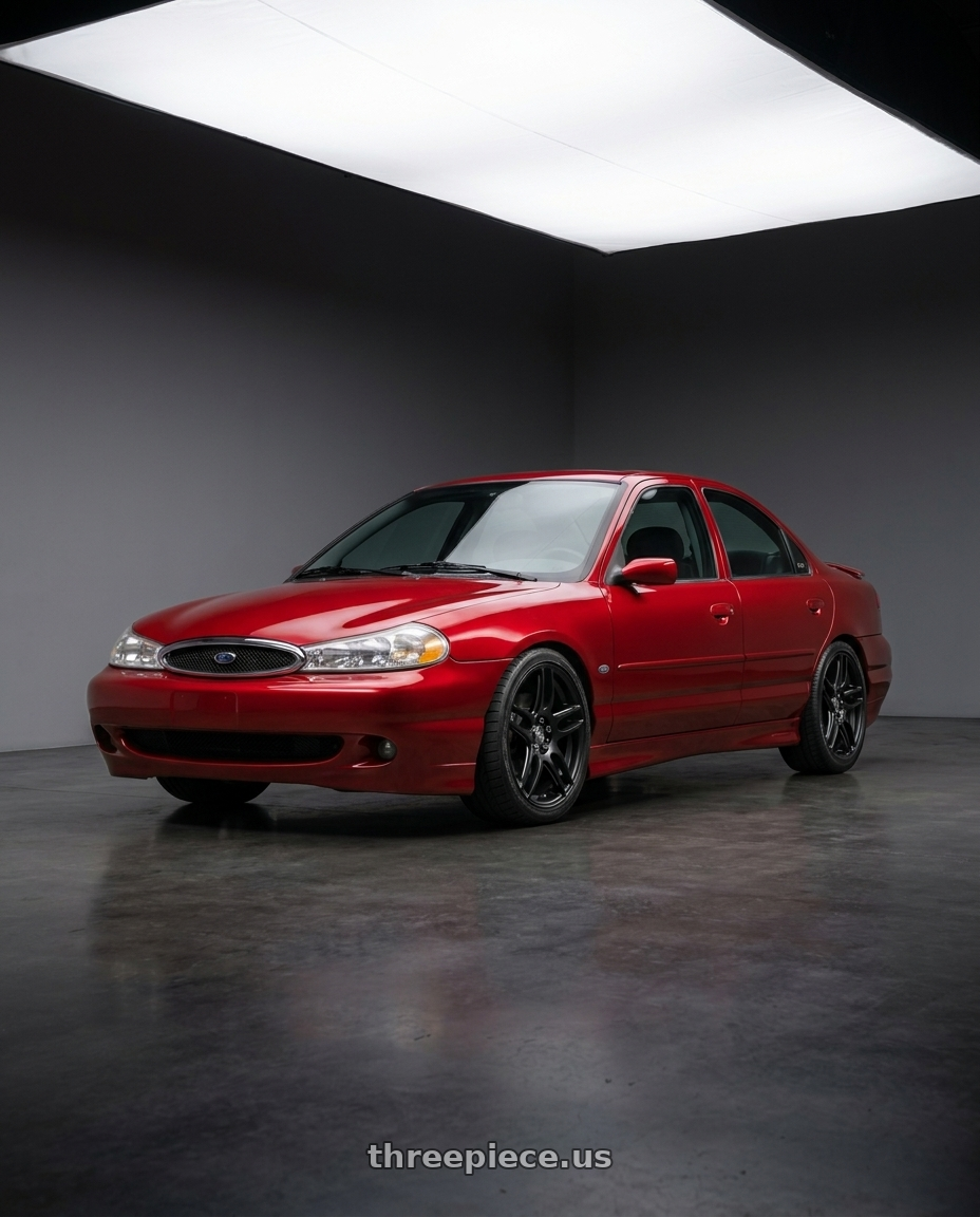 1999 Ford Contour Svt with Niche 1PC M106 NR6 4X100/4X114.3 18X8 +40 MATTE BLACK MILLED wheels