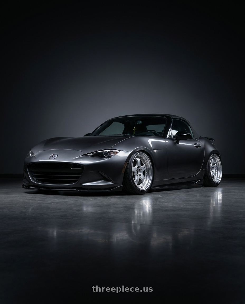2017 Mazda Miata with Work Meister S1 3P 4x100 17x7+36 W Disk Silver wheels