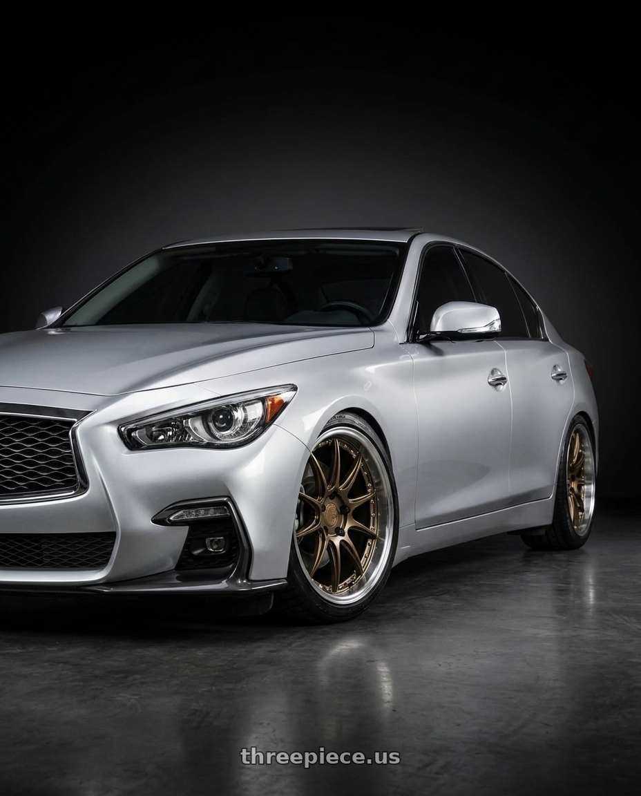 2019 Infiniti Q50 with Aodhan DS07 5x114.3 19x11+22 Bronze w/Machined Lip wheels
