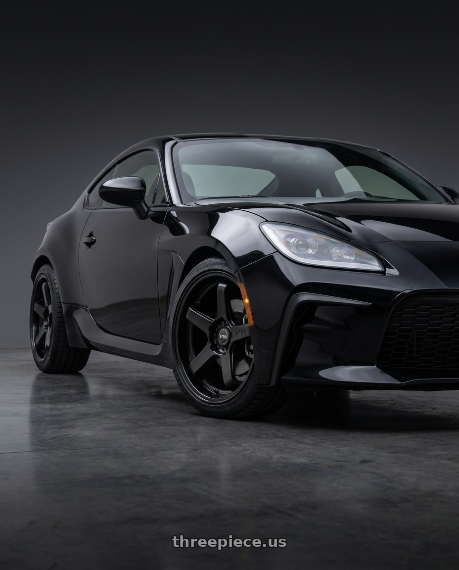 2026 Toyota GR86 premium raven with F1R FC5 5x100 18x9.5 +35 Matte Black/Gloss Black Lip wheels